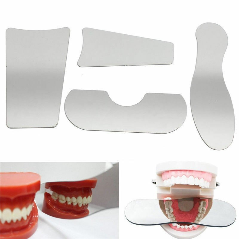4 Pcs /Set Dental Oral Orthodontic Stainless Steel Photography Mirror Reflector