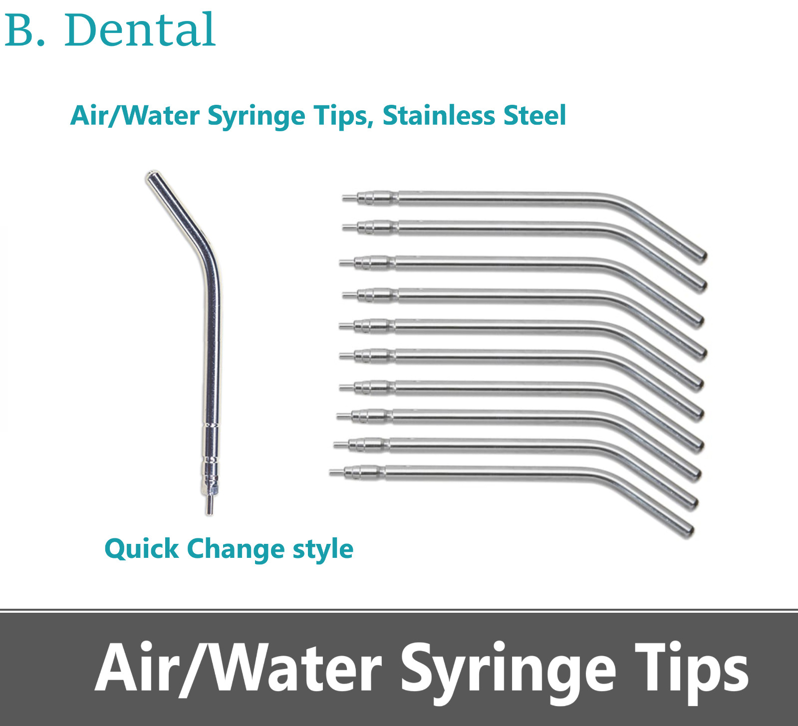 MARK3 Dental Air Water Syringe Tips Metal 3-Way A-Dec Style Pkg/5-15