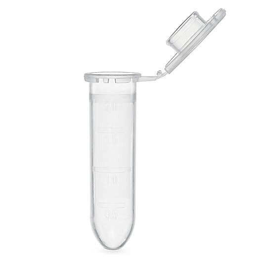 Globe Scientific 111572 Microcentrifuge Tube with Snap Cap, 2ml, Pack of 500