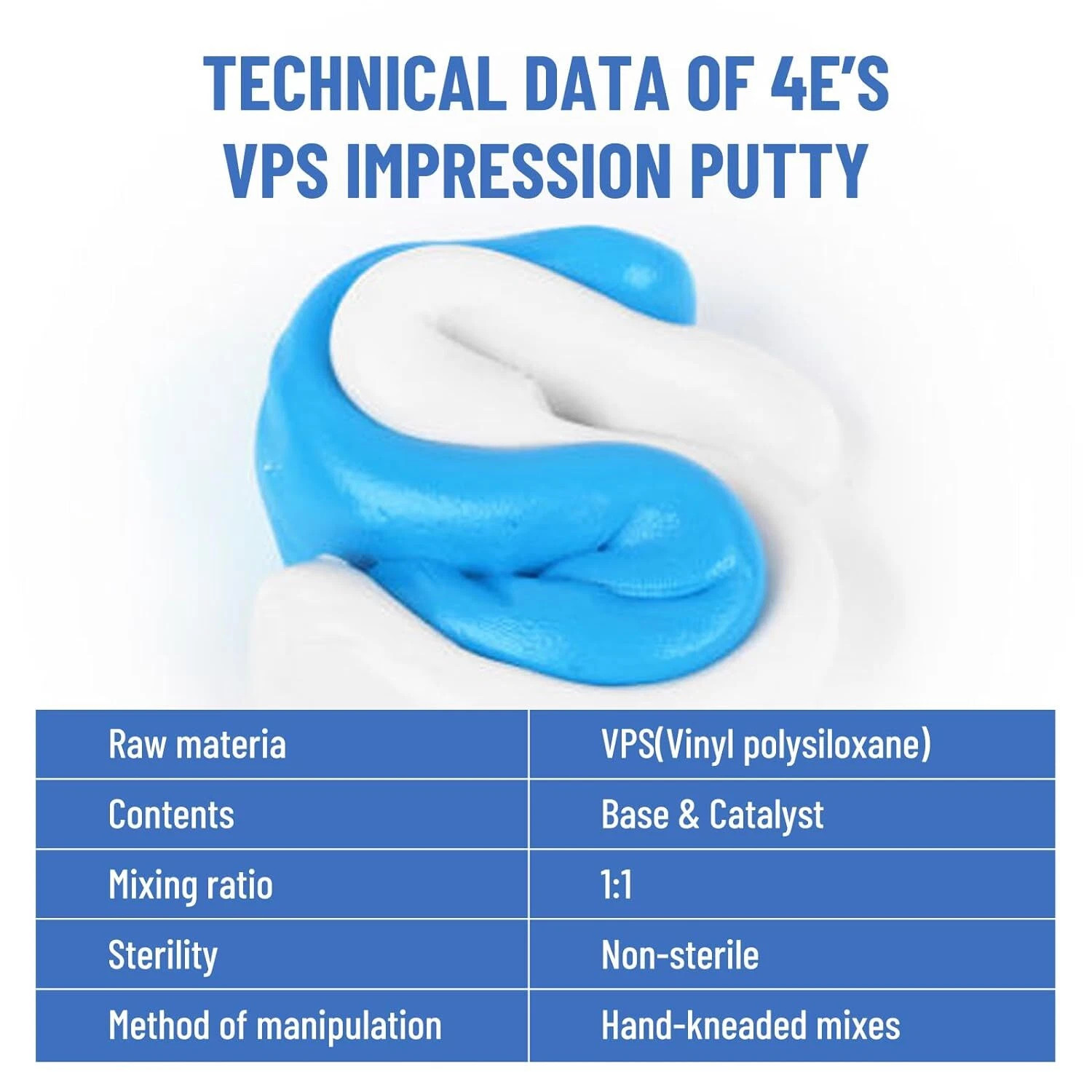 Dental Impression Putty Fast Set VPS Putty 400g Base & 400g Catalyst / 25g x12 U