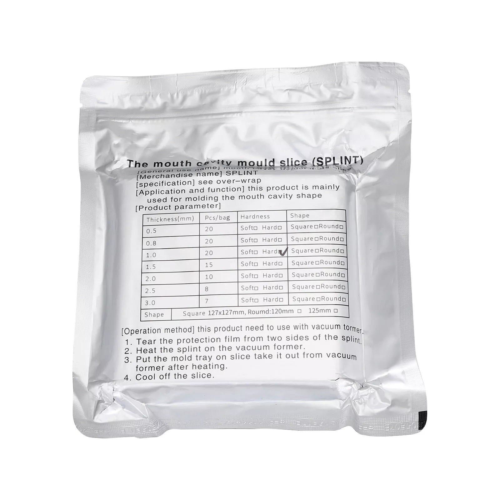 Dental Lab Vacuum Forming Sheets Splint Thermoforming Material Hard 1.0 1.5 2.0