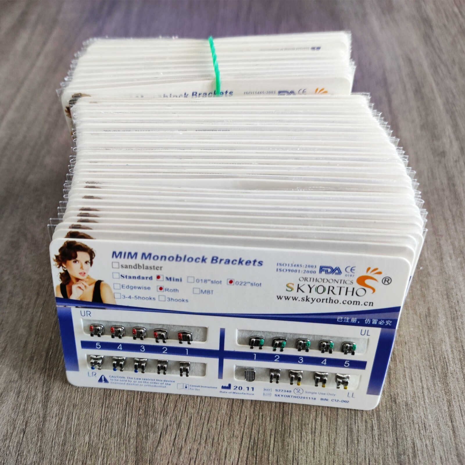 50 Packs Dental Brackets Braces Mini Roth 022 no Hook Mesh Base MIM Ultrathin