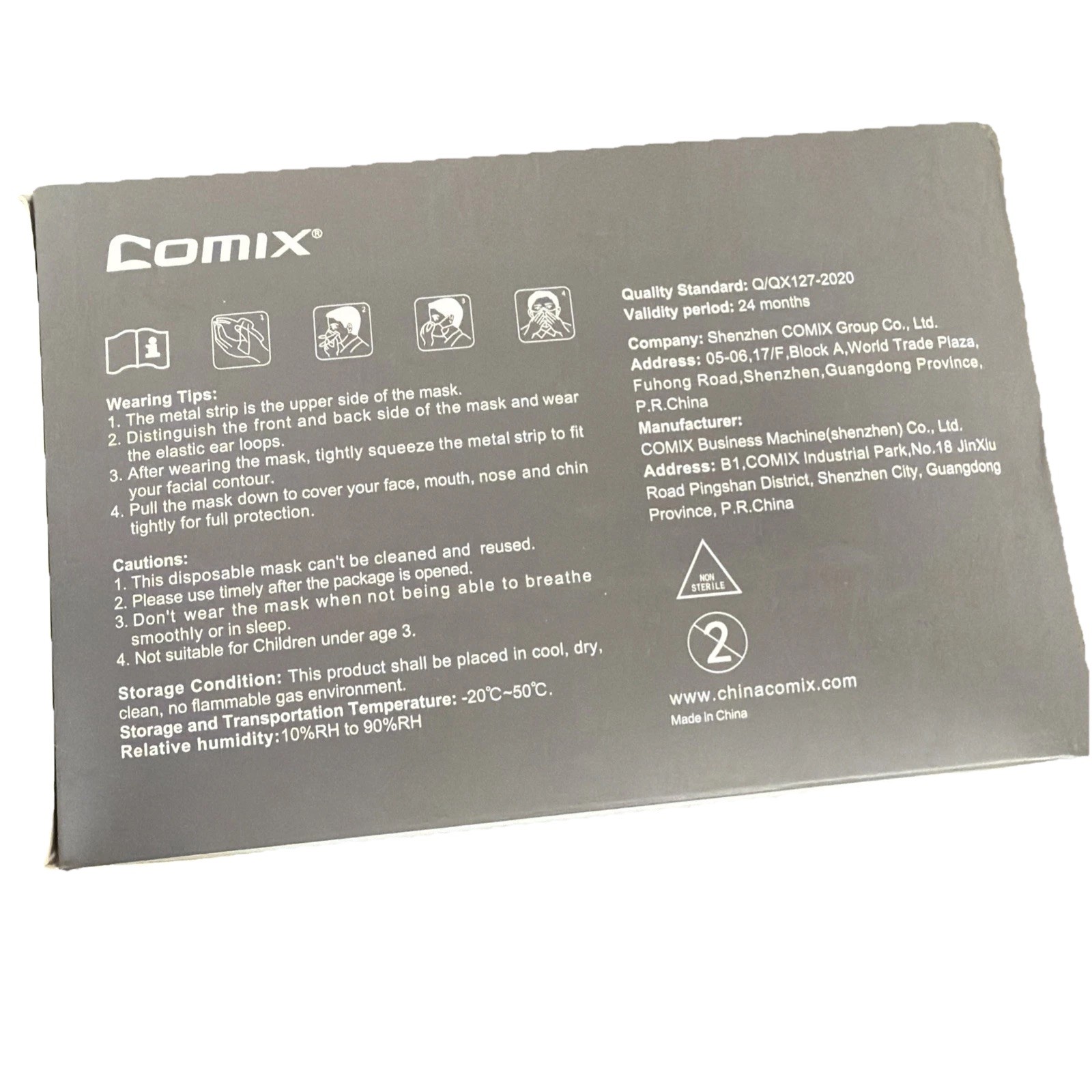 COMIX Disposable Earloop Face Masks, 100 Count