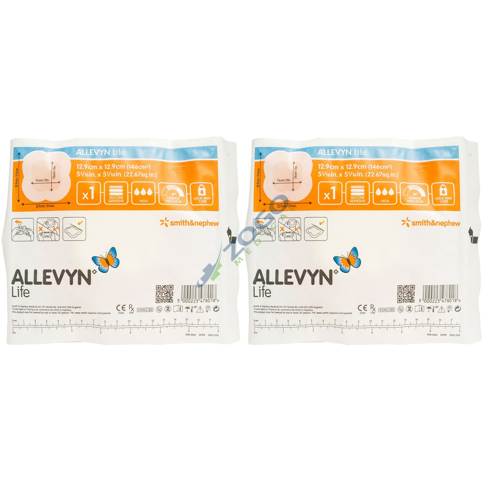 Allevyn Life Foam Dressing 5″ x 5″ (3×3 pad) – Pack of 2 Dressings 66801068
