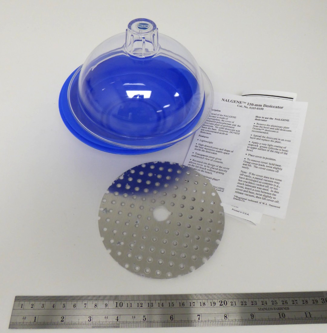 NALGENE 150-mm Polypropylene Desiccator w/Aluminum Plate Cat. No. 5315-0150