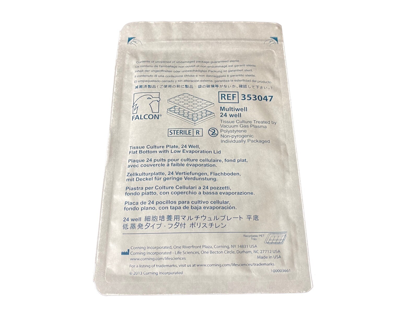 FALCON Polystyrene 24-Well Flat Bottom Tissue Culture Plate 353047 (1/ea)