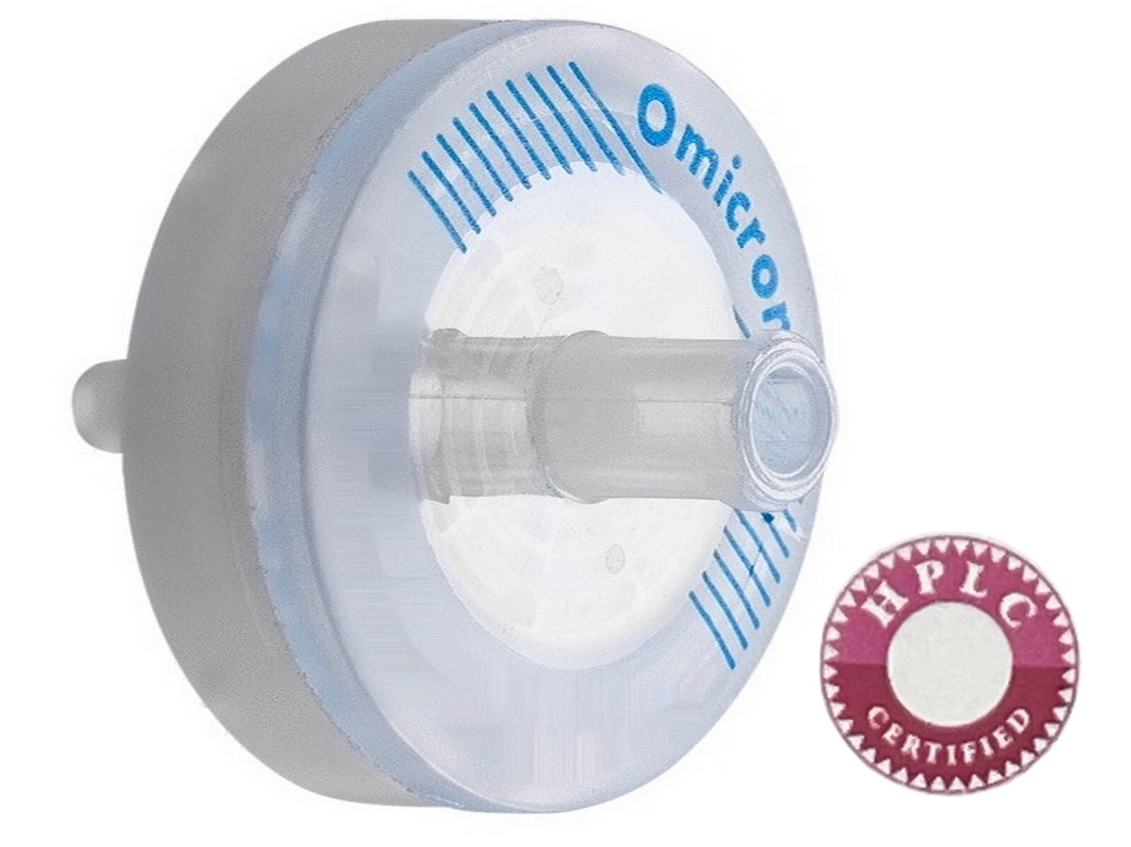 OMICRON®️ PTFE Syringe Filter Non-Sterile, HPLC Certified, 25mm, 0.45um 100/Pk