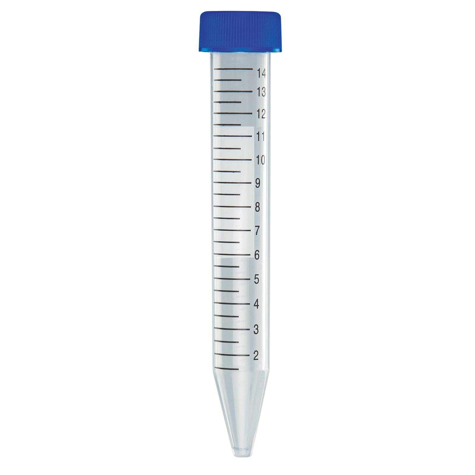 Globe Scientific 6285 Polypropylene Centrifuge Tube with Attached Blue Flat T…