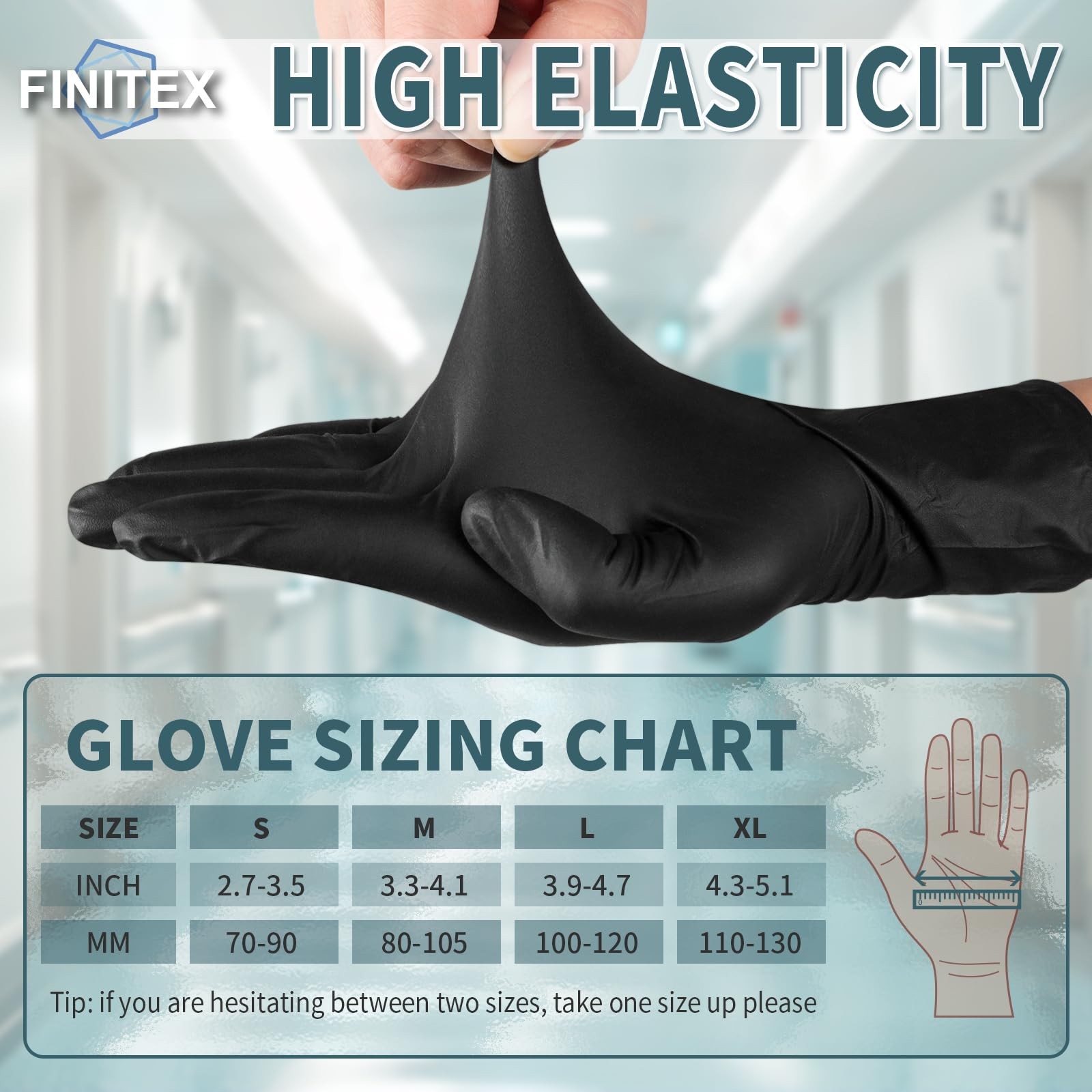 – Black Nitrile Disposable Gloves, 5mil, Powder/Latex-Free, Medical Exam 100 …