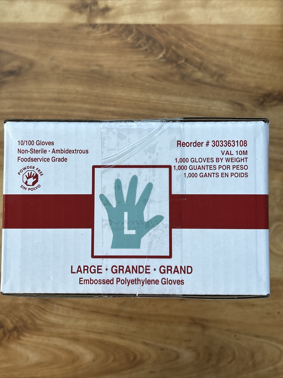 ValuGards Embossed Poly Clear Large Disposable Gloves -1000