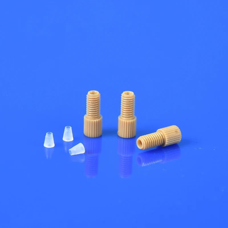 Mechanical Strength 10-32UNF Thread Two-piece PEEK Flangeless Fittings Plastic