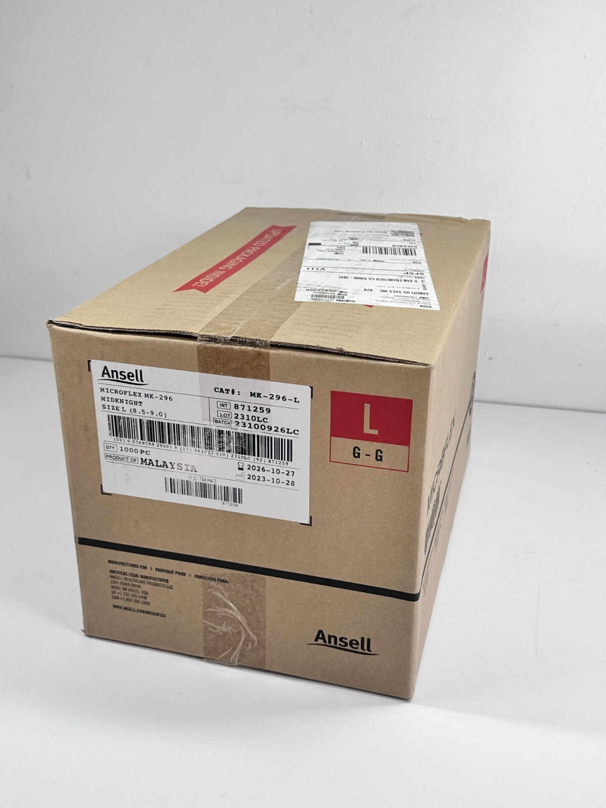 NEW Ansel Microflex MK296-L General Purpose Disposable Exam Gloves, Large (1000)