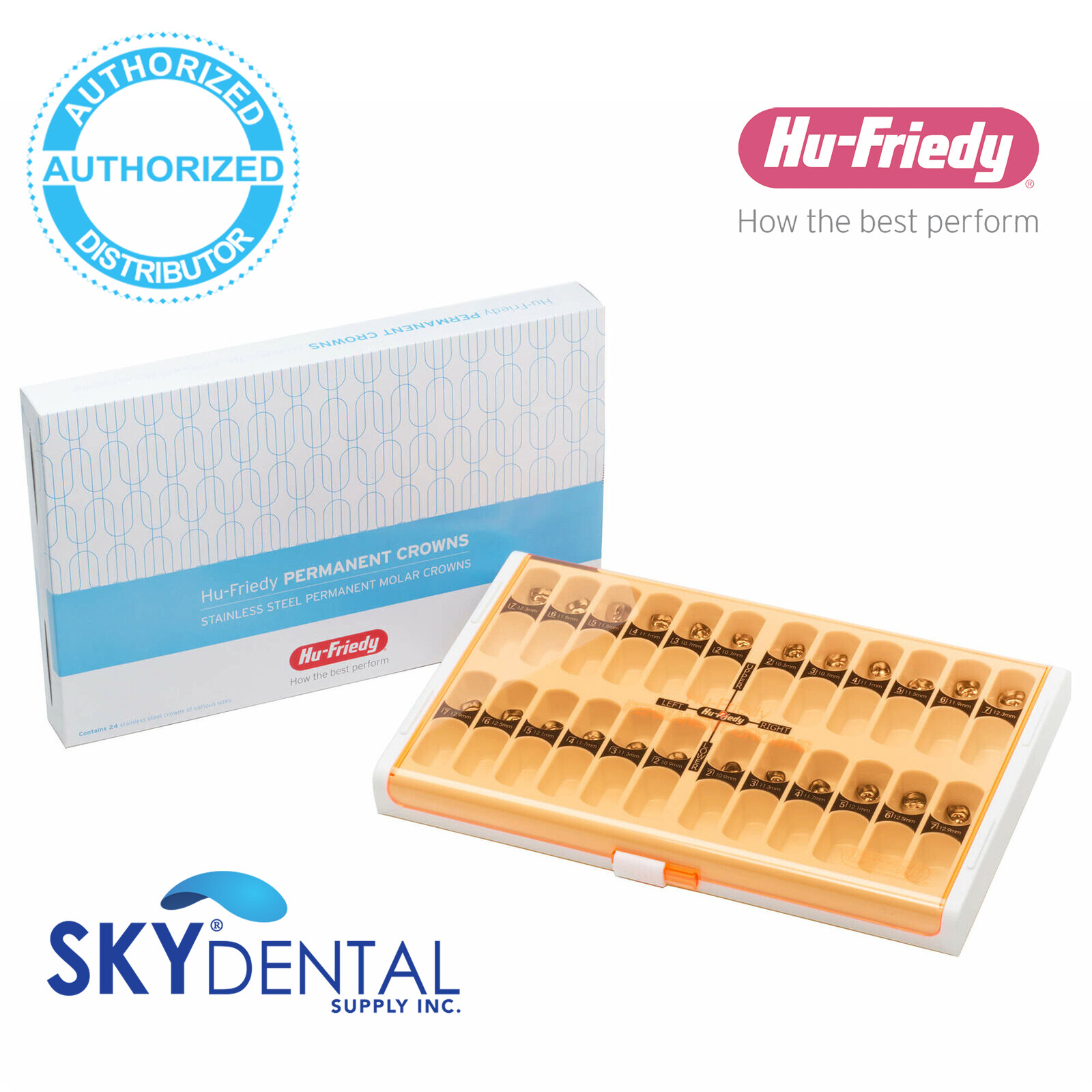 Hu-Friedy Permanent SSC Introductory Kit (24pcs) 1 of each size crown – SSC-PKIT