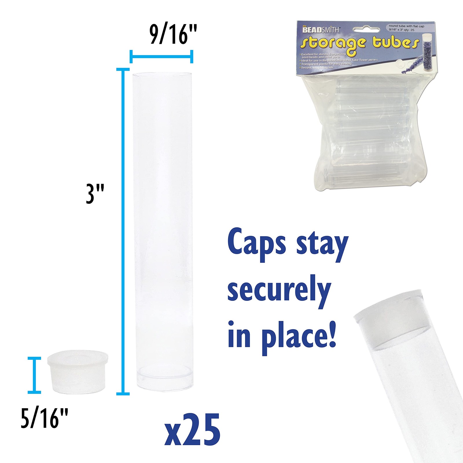 The Beadsmith Clear Plastic Tubes – 3-Inch-Long Round Tubes 9/16 Inches in Di…