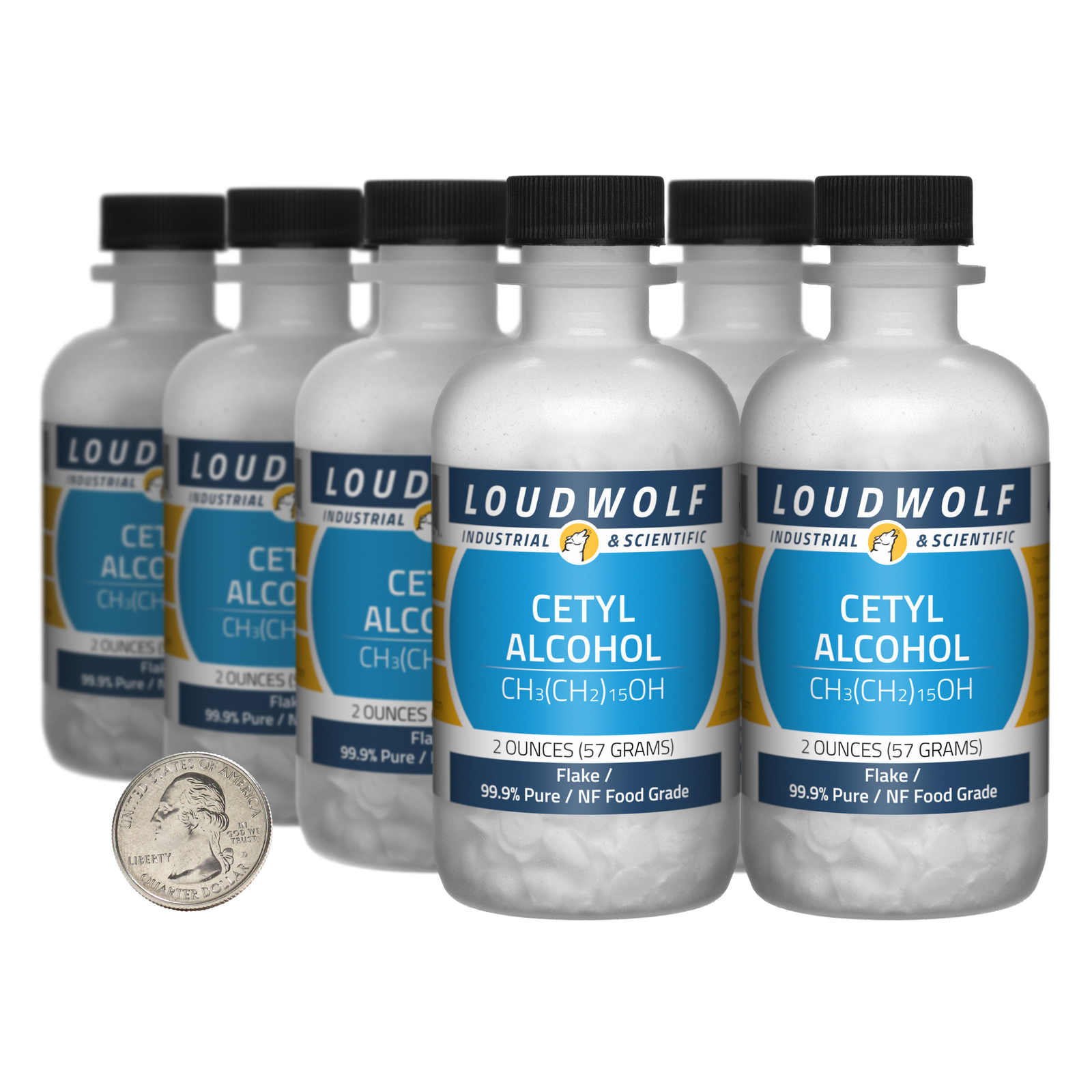 Cetyl Alcohol / 1 Pound / 8 Bottles / 99.9% Pure NF Food Grade / Flake / USA