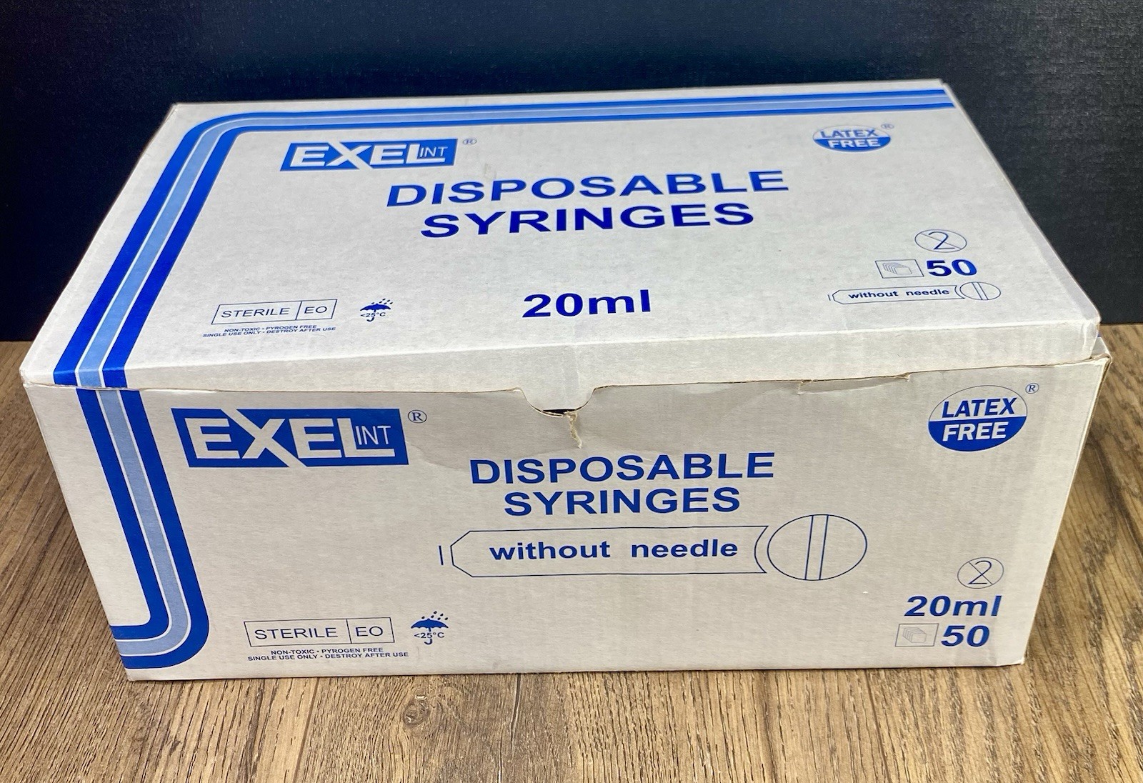 EXEL INT ~ 20ml Disposable Syringe Luer Lock Tip (Box of 50) ~ Latex Free