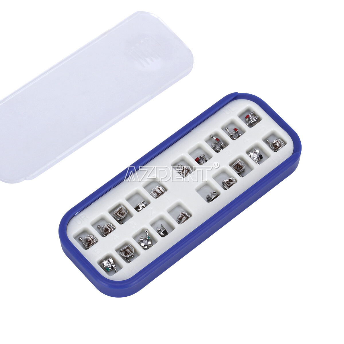 AZDENT Dental Orthodontic Brackets Braces Mini Roth.022 Hooks 345 Laser Mark
