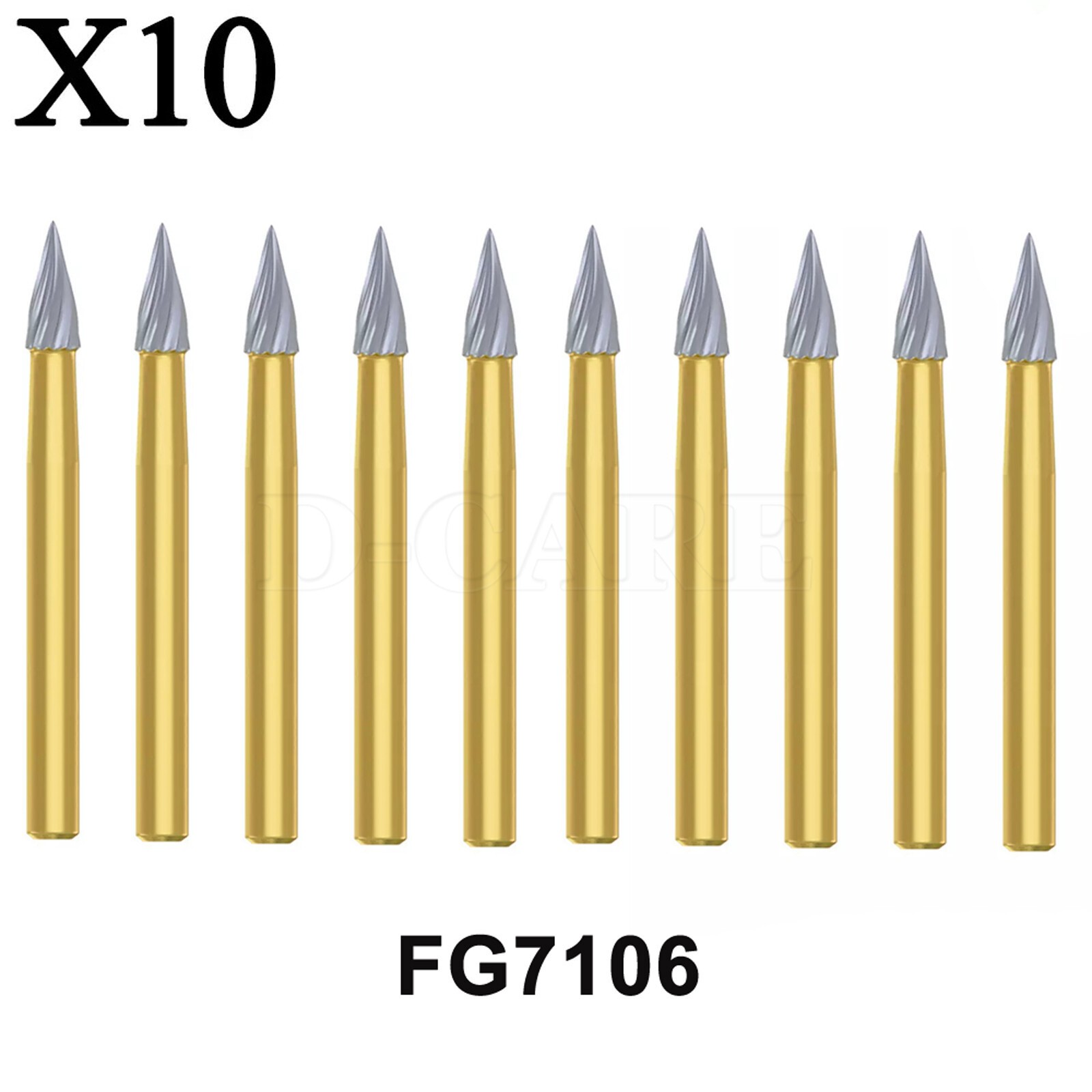10Pcs Dental Orthodontic FG7106 Debonding and Finishing High-speed Carbide Burs