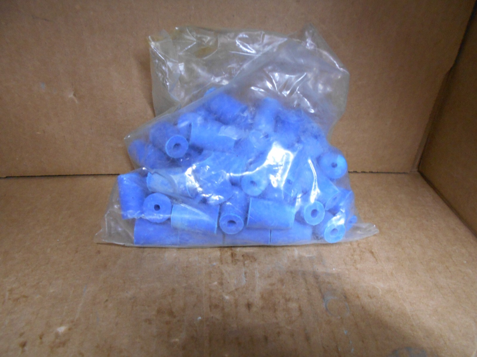 Blue Rubber Test Tube Stopper 25.5mm X 14.5mm X 10.5mm Bag of 60 Stoppers