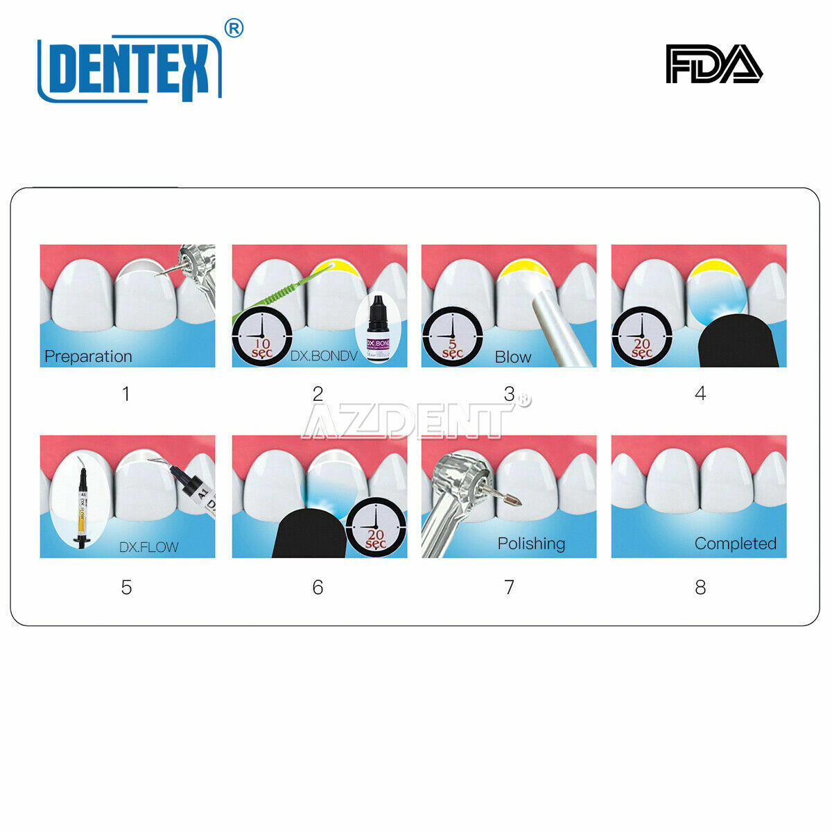 US Dentex Dental Flowable Light Cure Composite Resin Medium/Low Flow A1 A2 A3