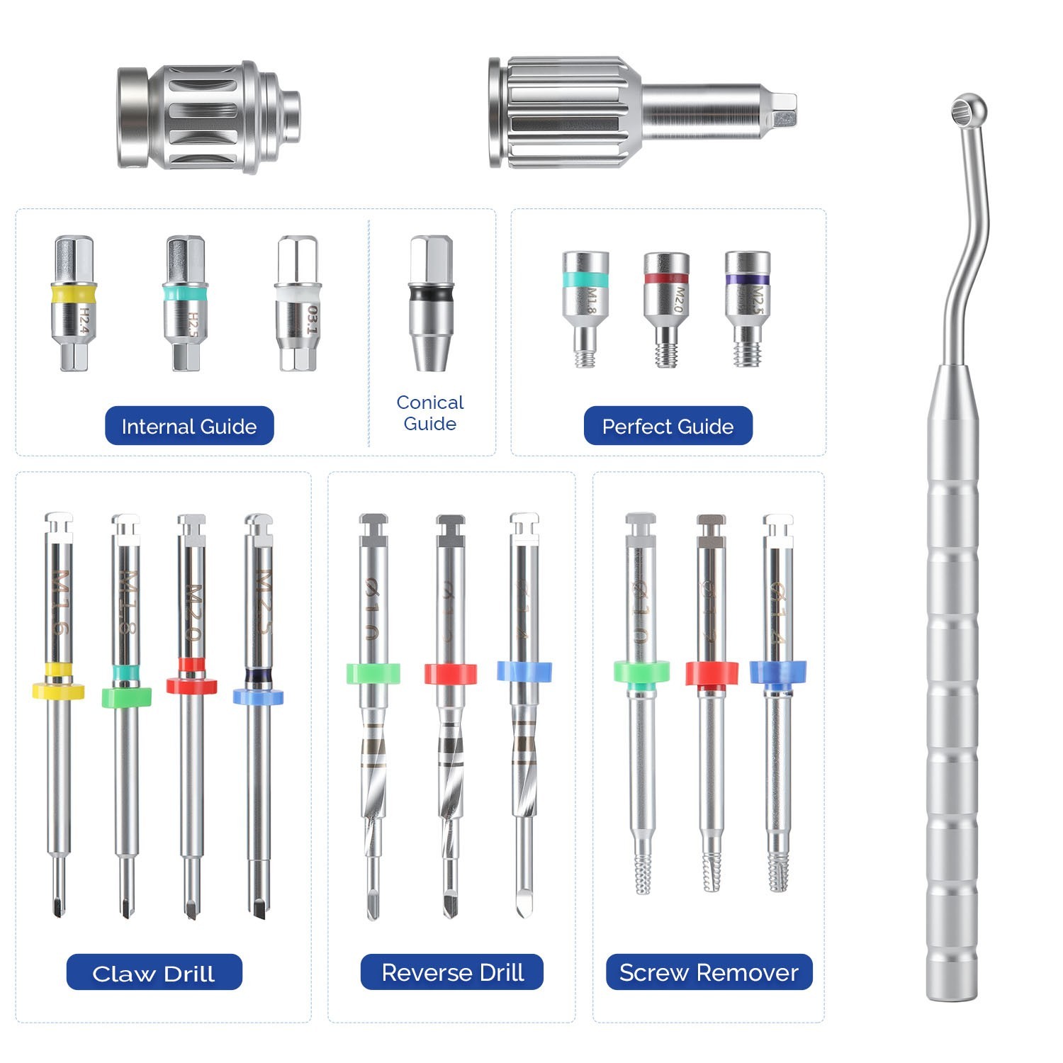 Dental Implant Broken Screw Remove Surgical Kit Drill Instrument