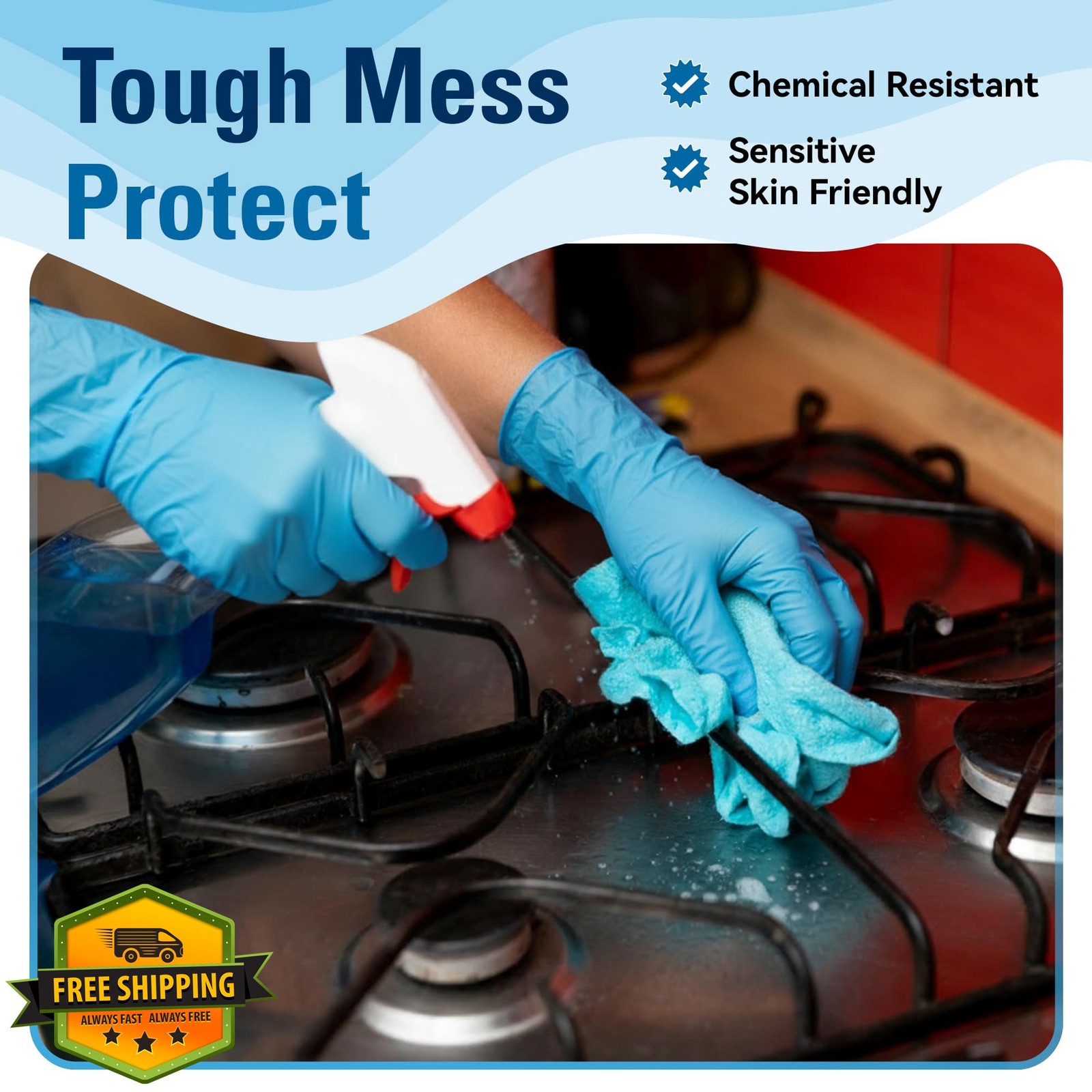 SWIFTLITE Nitrile Gloves Large 100ct Blue