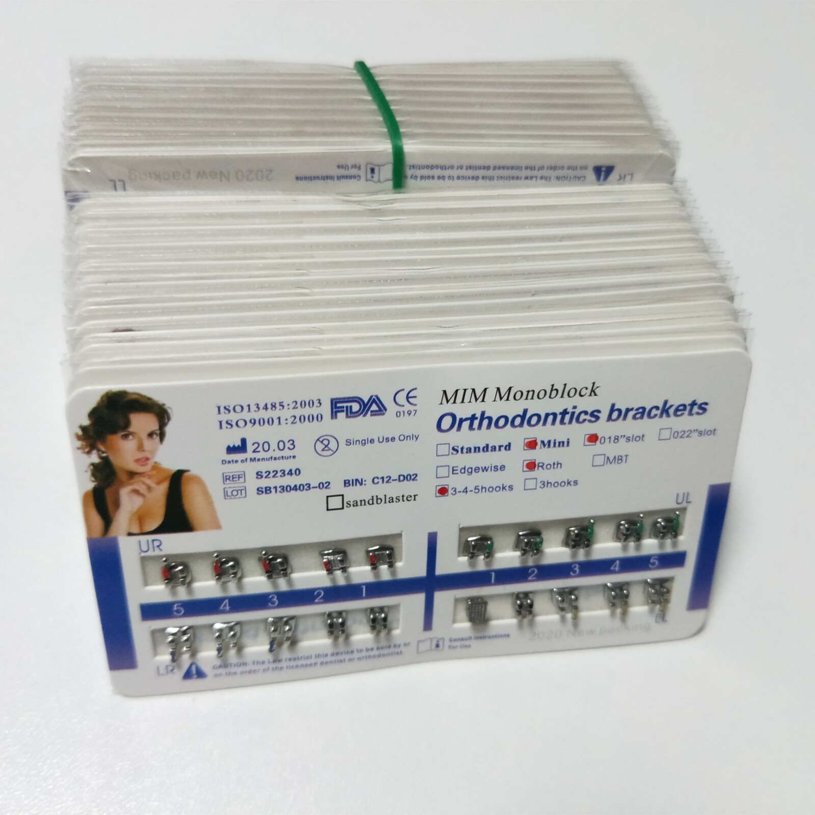 50 Sets Brackets Braces Mini Roth 018 Slot 345 Hooks MIM Monoblock Mesh Base