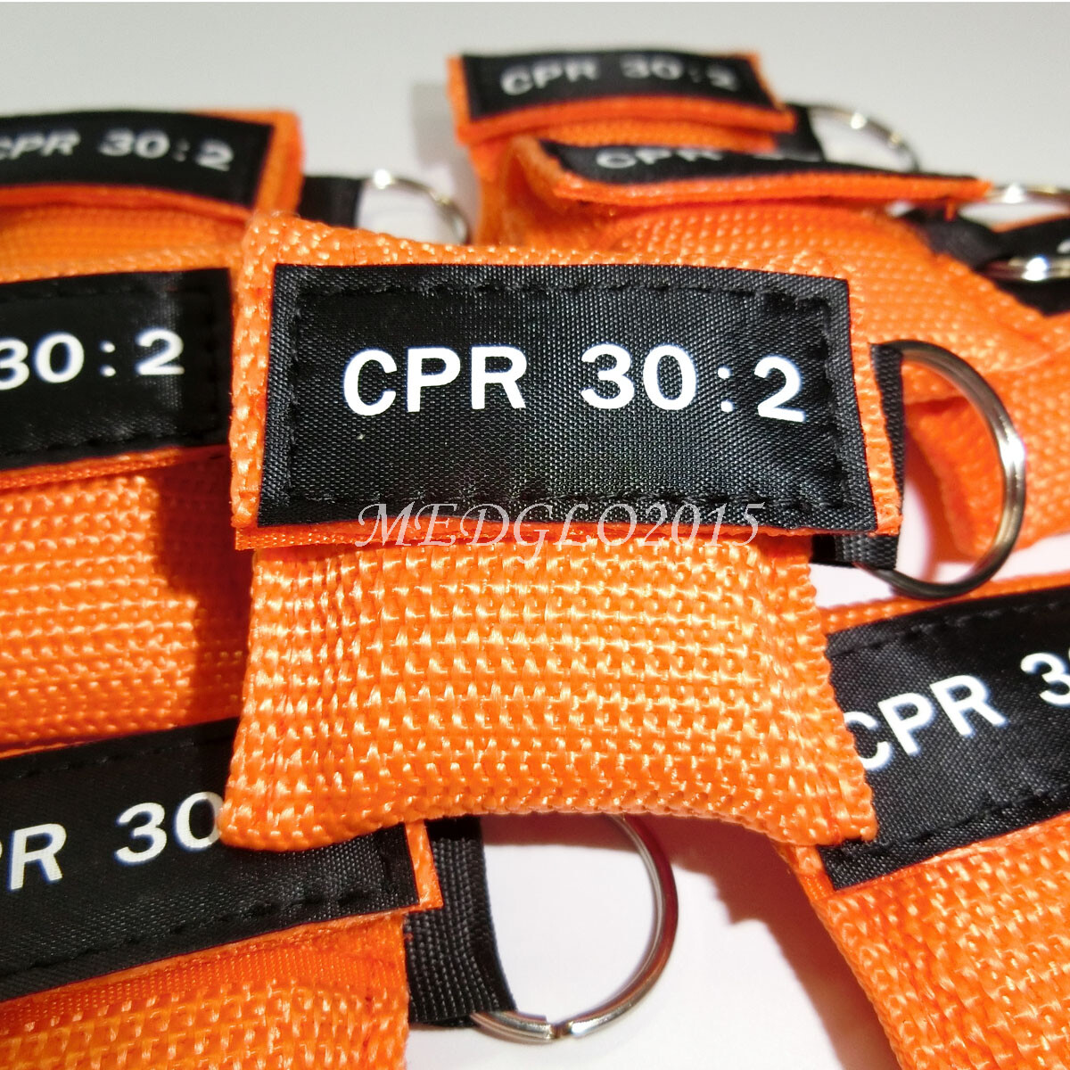 100 pcs CPR MASK KEYCHAIN WITH CPR FACE SHIELD AED Orange CPR 30:2