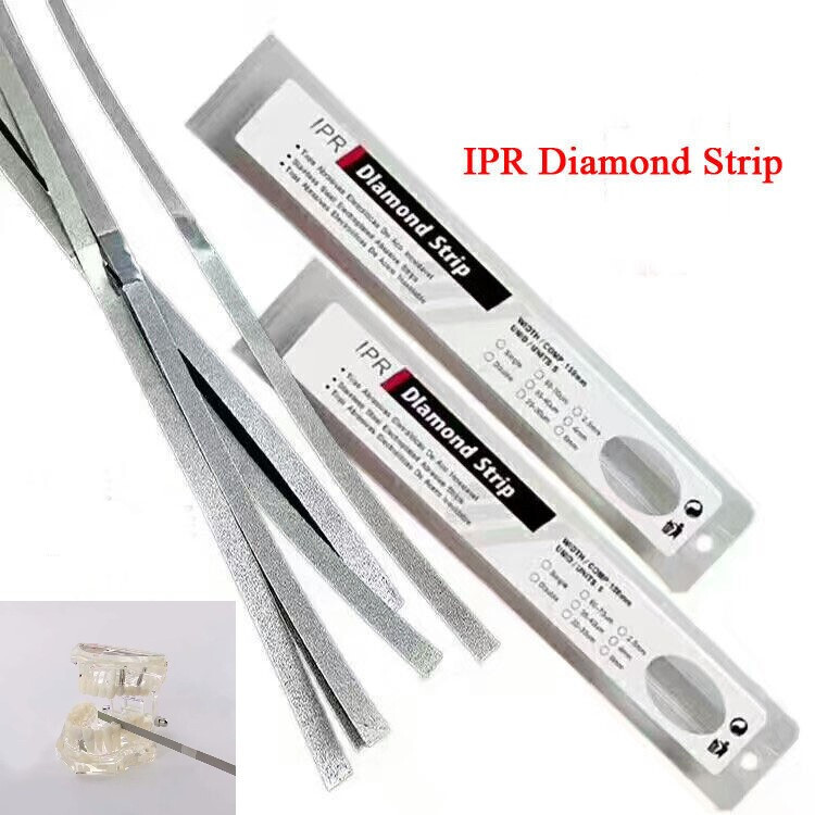 10 Pieces Dental Slotted 60-70um 6mm Orthodontic IPR Diamond Strips Double Side