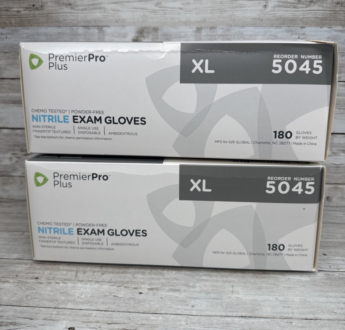 Premier Pro Plus Nitrile Exam Gloves Powder free 2 Boxes Size X-LARGE *See Date*