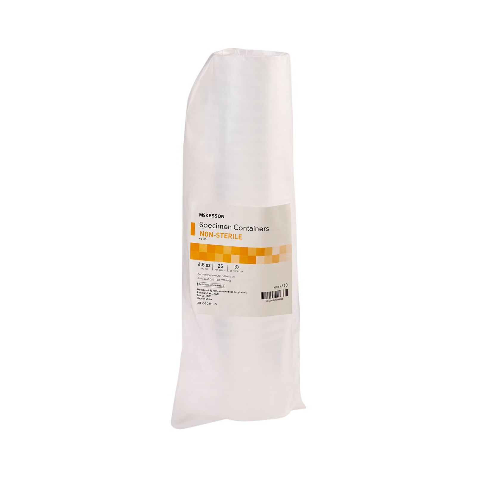 McKesson Specimen Container Disposable 192 mL (6.5 oz.) 560 25 Ct