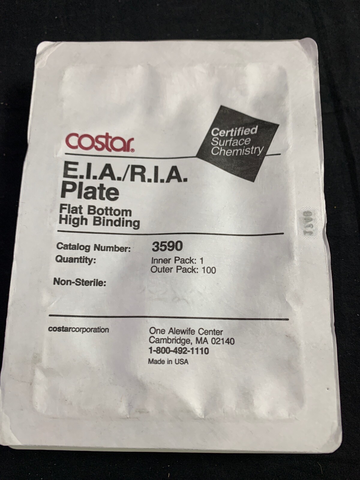 CORNING 360µL EIA/RIA High Bind Microplate 96-Well Flat Bottom NonSterile 1/PK