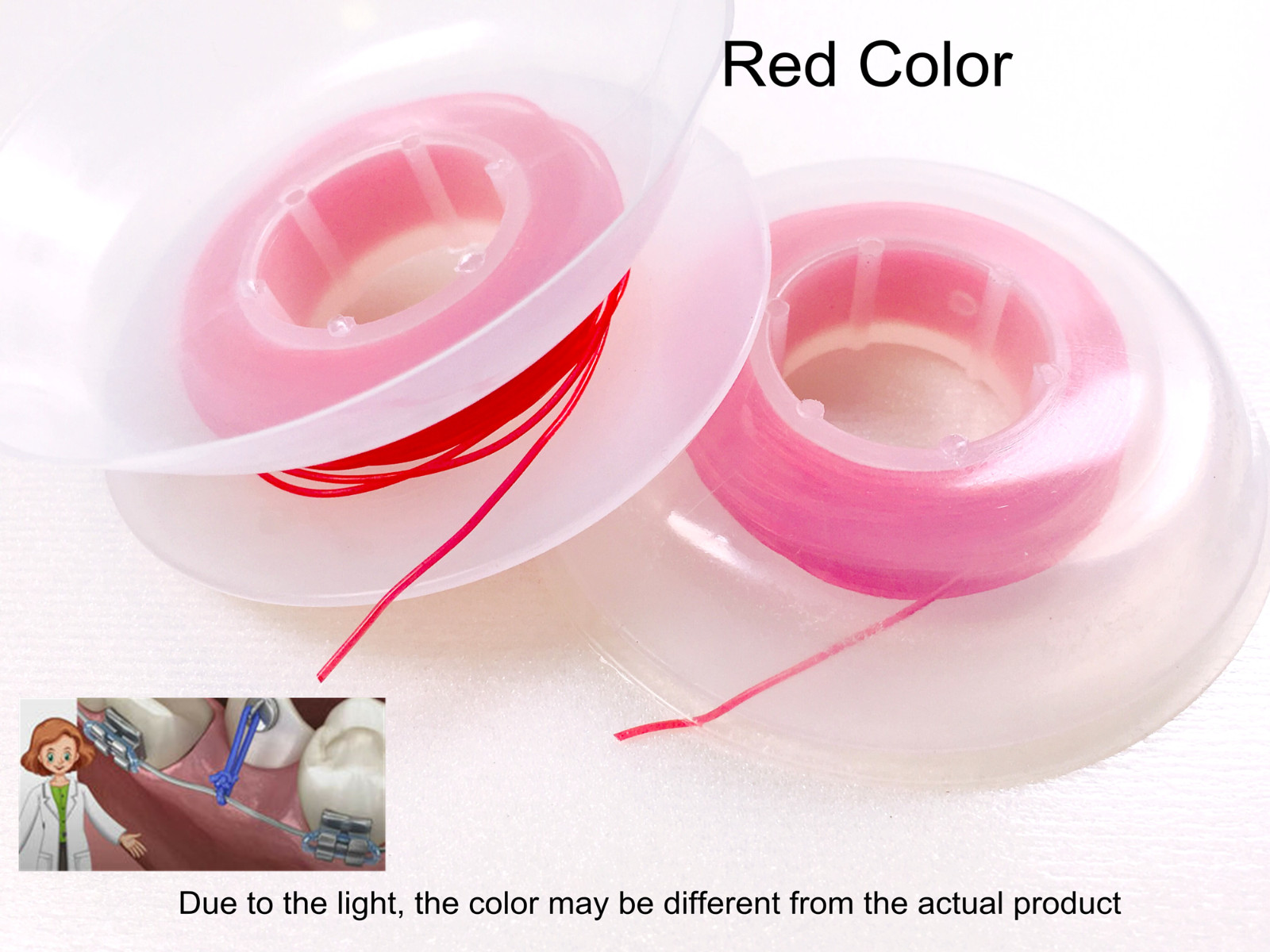 2Rolls Dental Orthodontic Elastic Power Tube Orthodontic Solid Thread 5 Colors