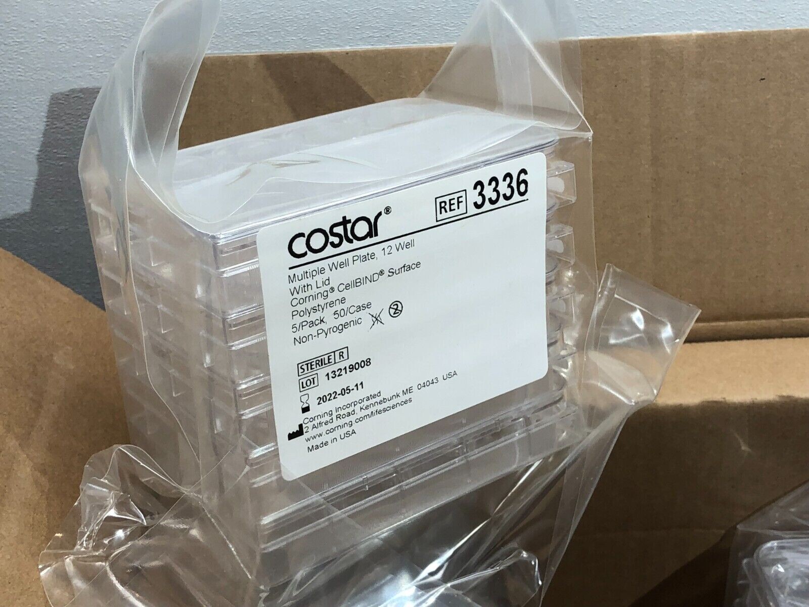 Corning Costar REF 3336 Multiple Well Plate 12 Well With Lid 5/Pk 50/Cs