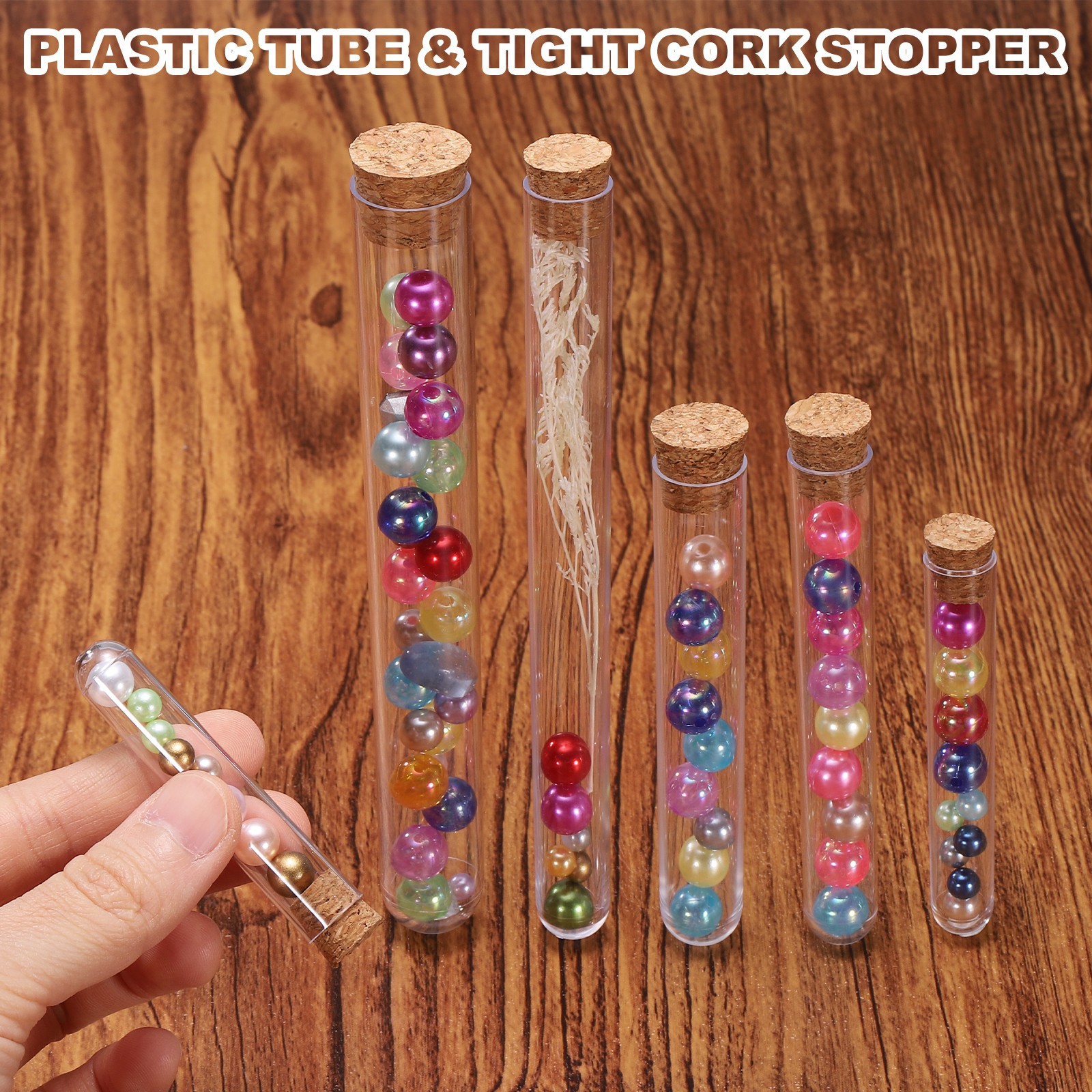 10 Pcs 20x150mm (30ml) Test Tubes with Cork Stoppers and 6 Pcs 2ml Droppers