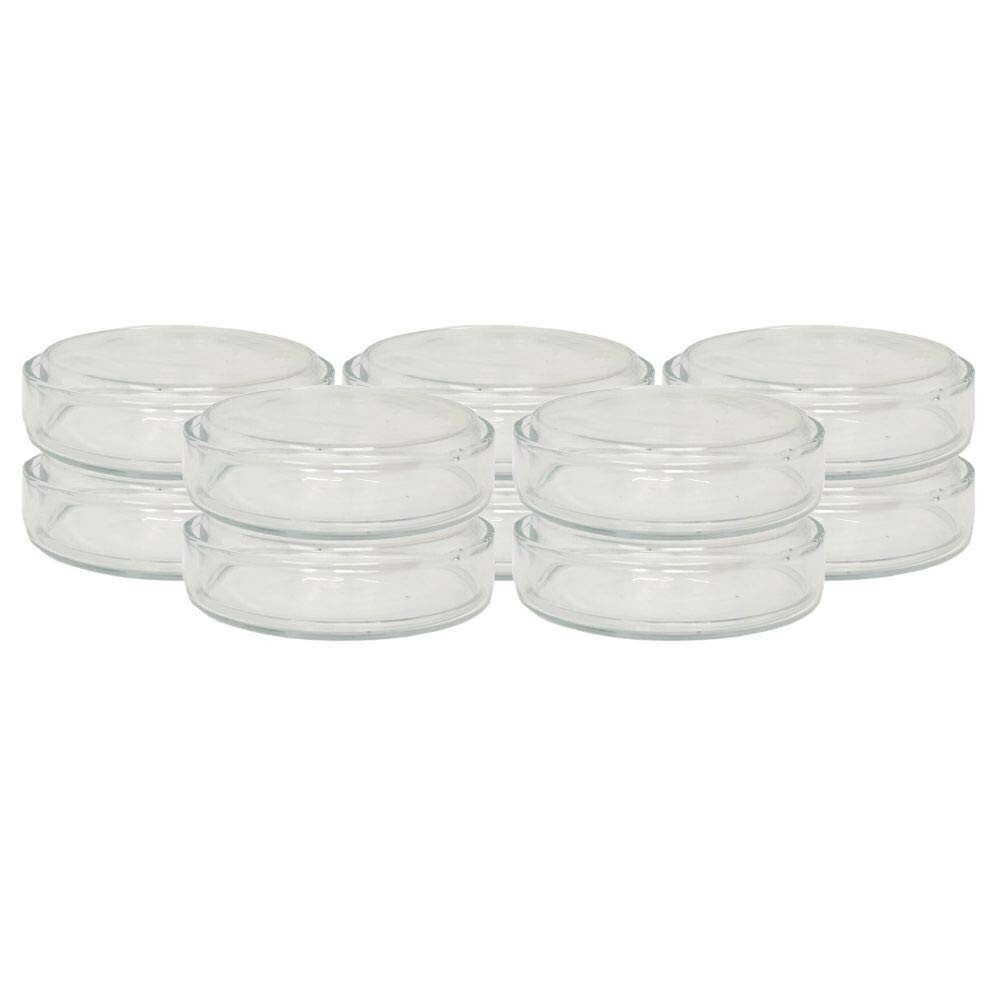 60mm Glass Petri Dish with Cover, Borosilicate Glass, KarterSci (10 Packs of 10)