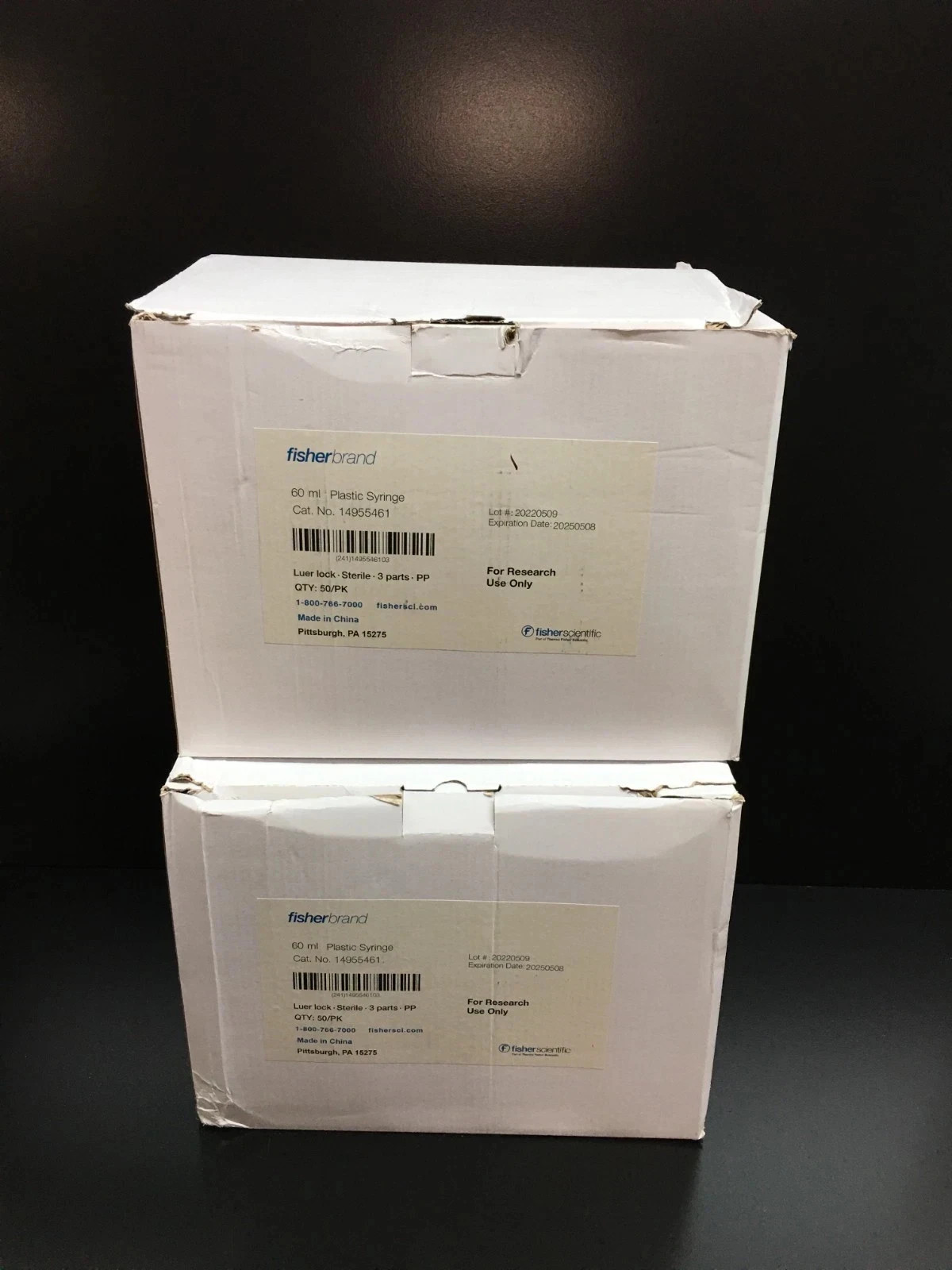 Fisherbrand Cat No 14955461 Plastic Syringe 60mL Lot 2 Packs