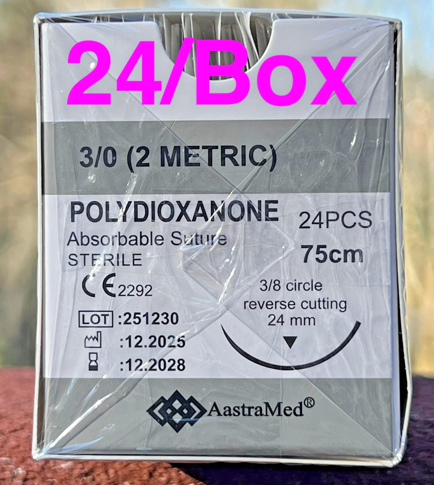 3/0 PDS/PDO 96ct Veterinary Surgical Suture Polydioxanone monofilament Dental