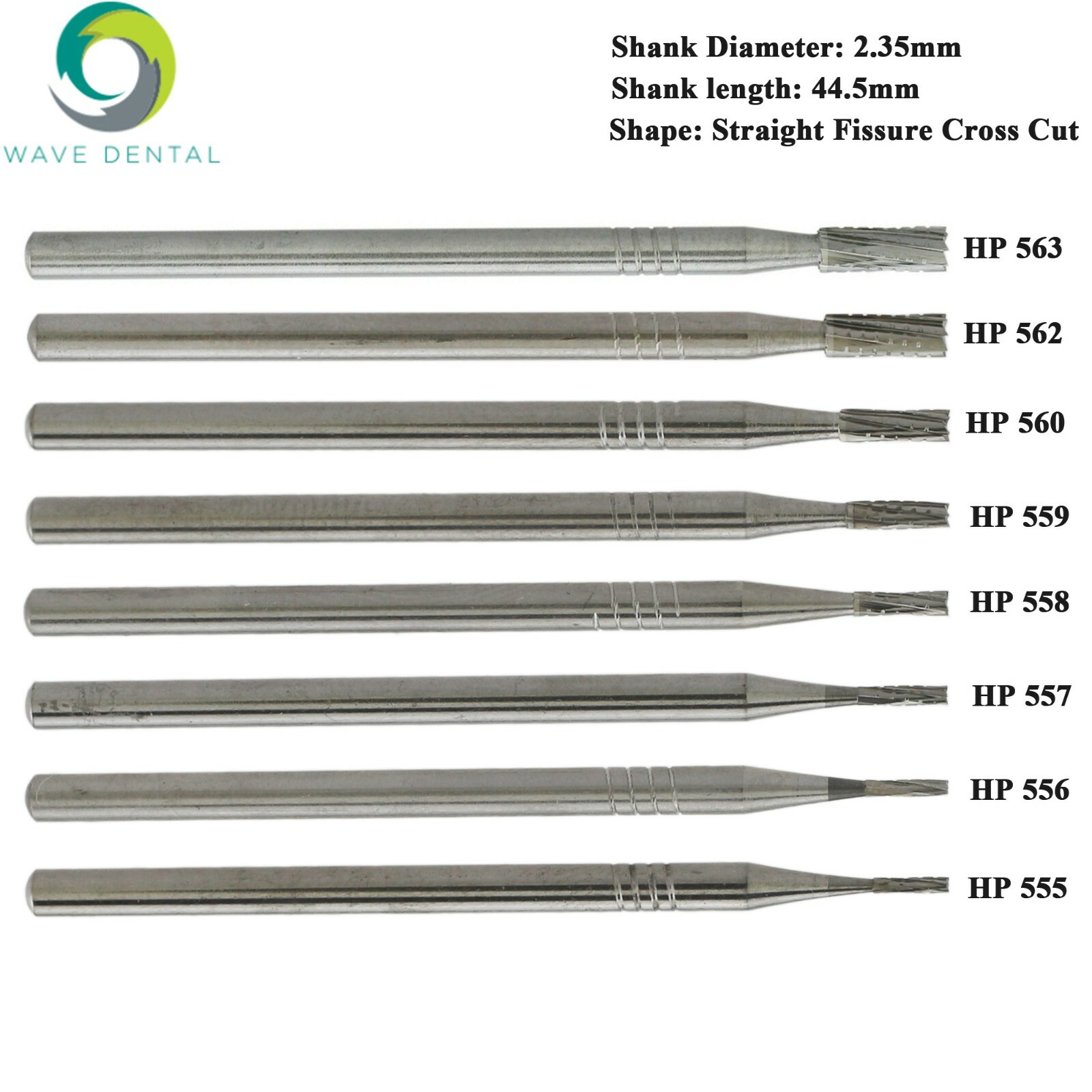Wave Dental Carbide Bur For Straight Handpiece 2.35mm HP 555 556 559 563 Prima