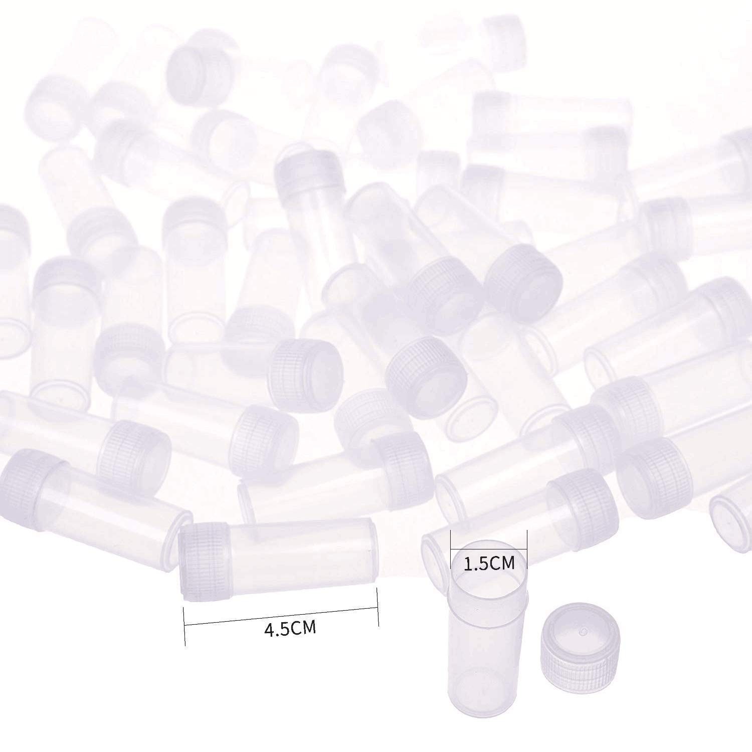 5ml Plastic Test Tubes Small Bottle Vial Storage Vial Storage Container for Lab