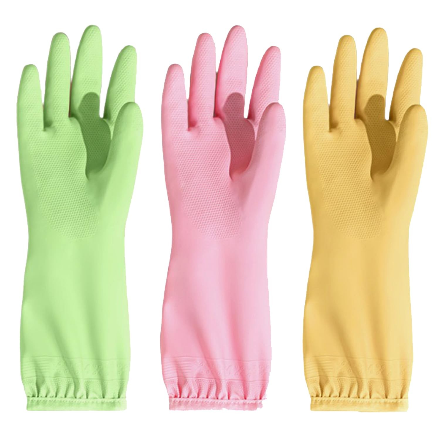 Dishwashing gloves Medium rubber dish gloves for women cleaning 3 Pairs pvc K…