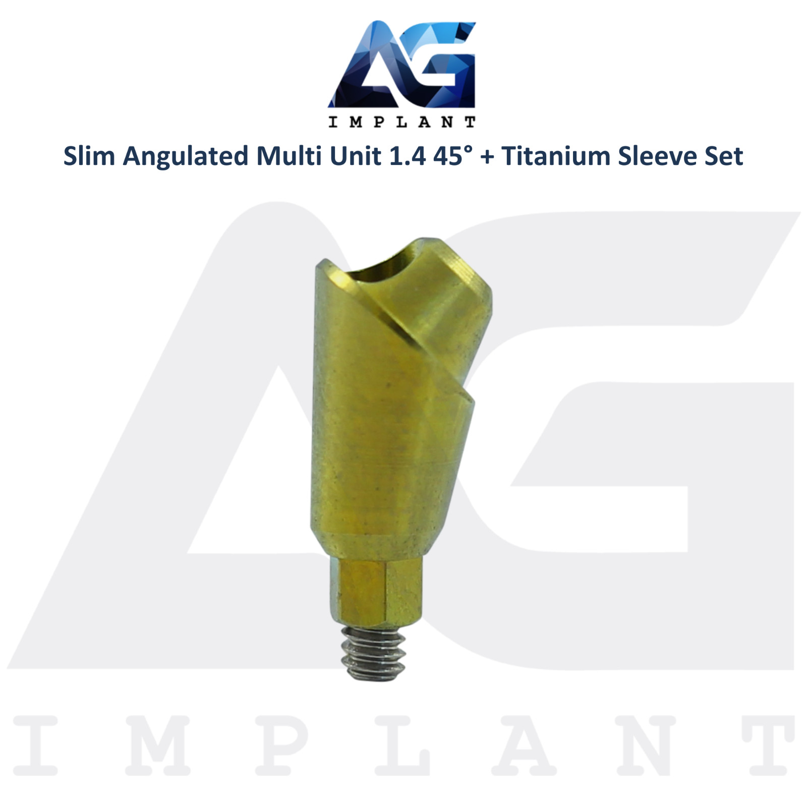 5 Angulated Multi Unit 1.4 Prosthetic 45° Titanium Sleeve Slim Int Hex 2.0mm
