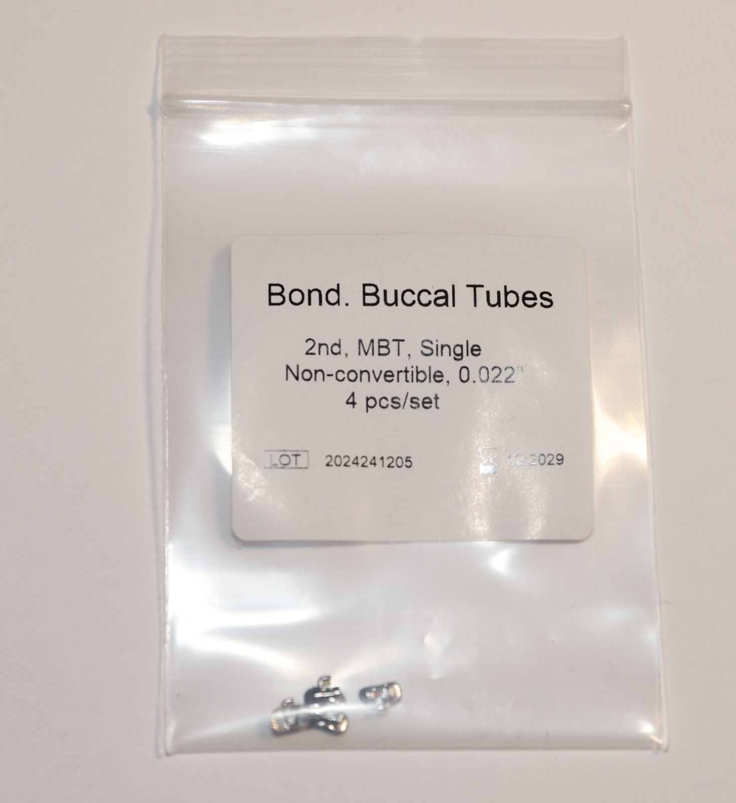 Bond Buccal Tubes 2nd Roth Single Nonconvertible 0.022″ 4pcs/set 022 UR UL LR LL
