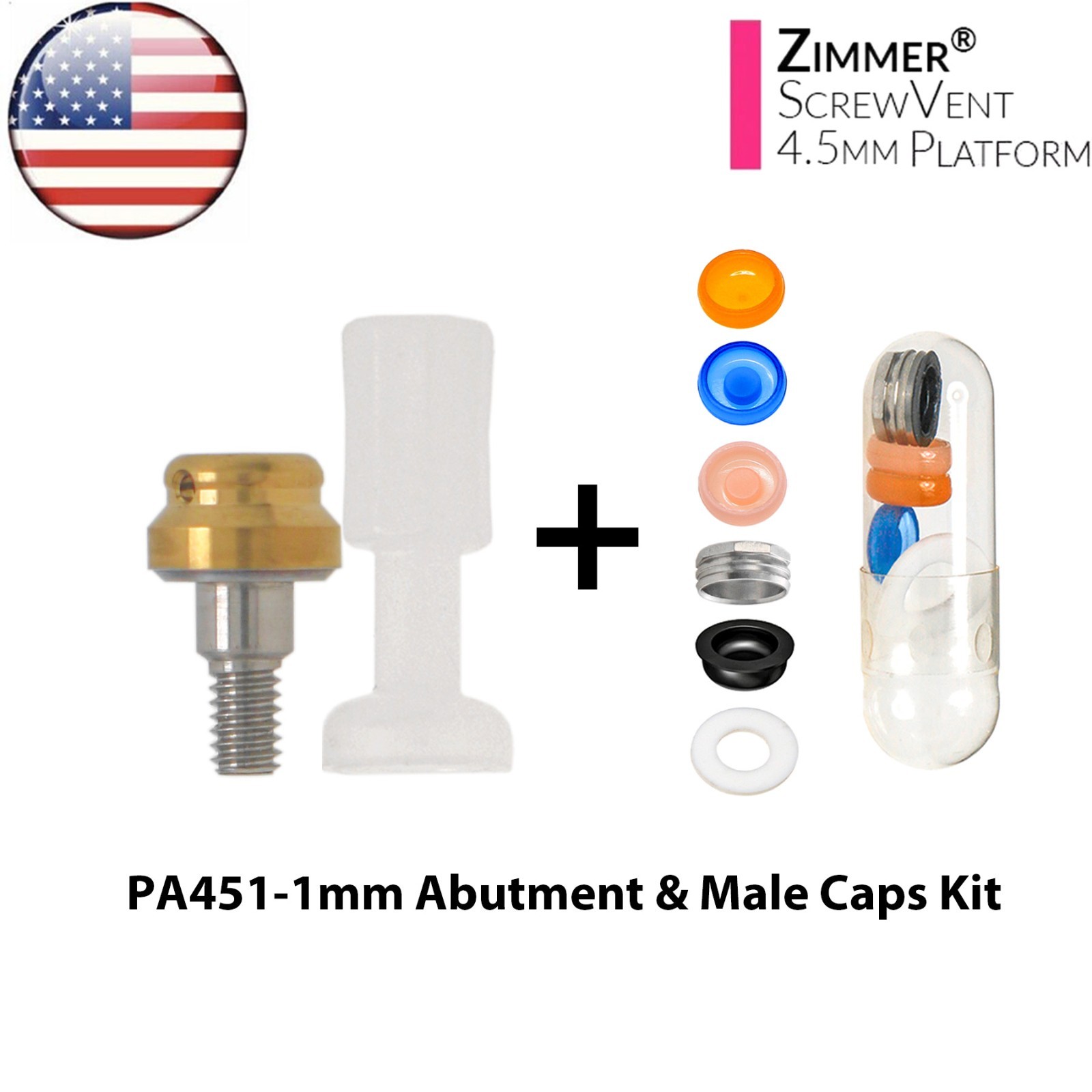 US Overdenture Locator Ti Abutment Fit Zest Retention Caps Hiossen Nobel Zimmer