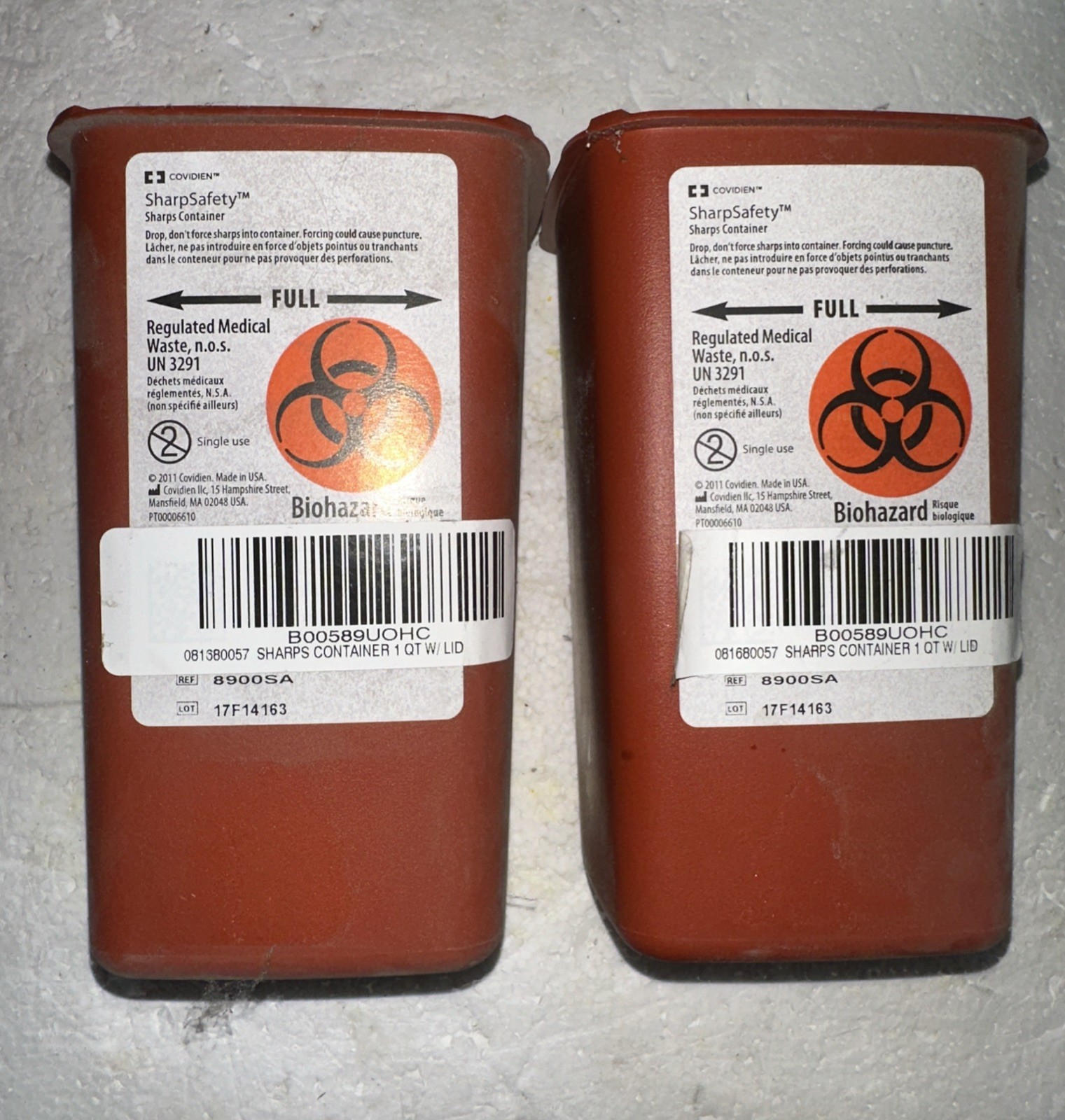 Covidien Sharps Container 1 Qt NO LID(2Pc)