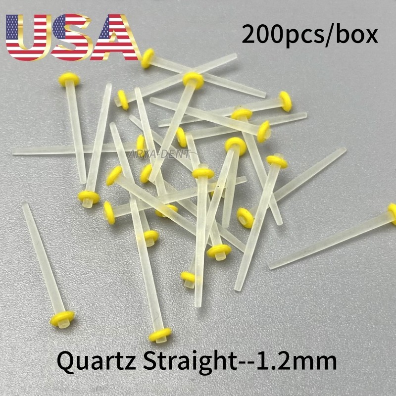 200Pcs Dental Endo Fiber Post Quartz Straight/Screw Restorative Posts 1.2-1.8mm