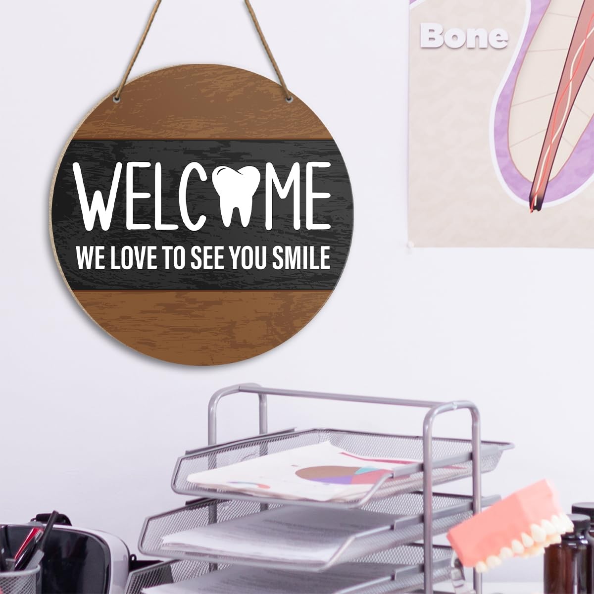 Dental Office Welcome Wooden Wall Decor, We Love to See You Smile PACK OF 1PC