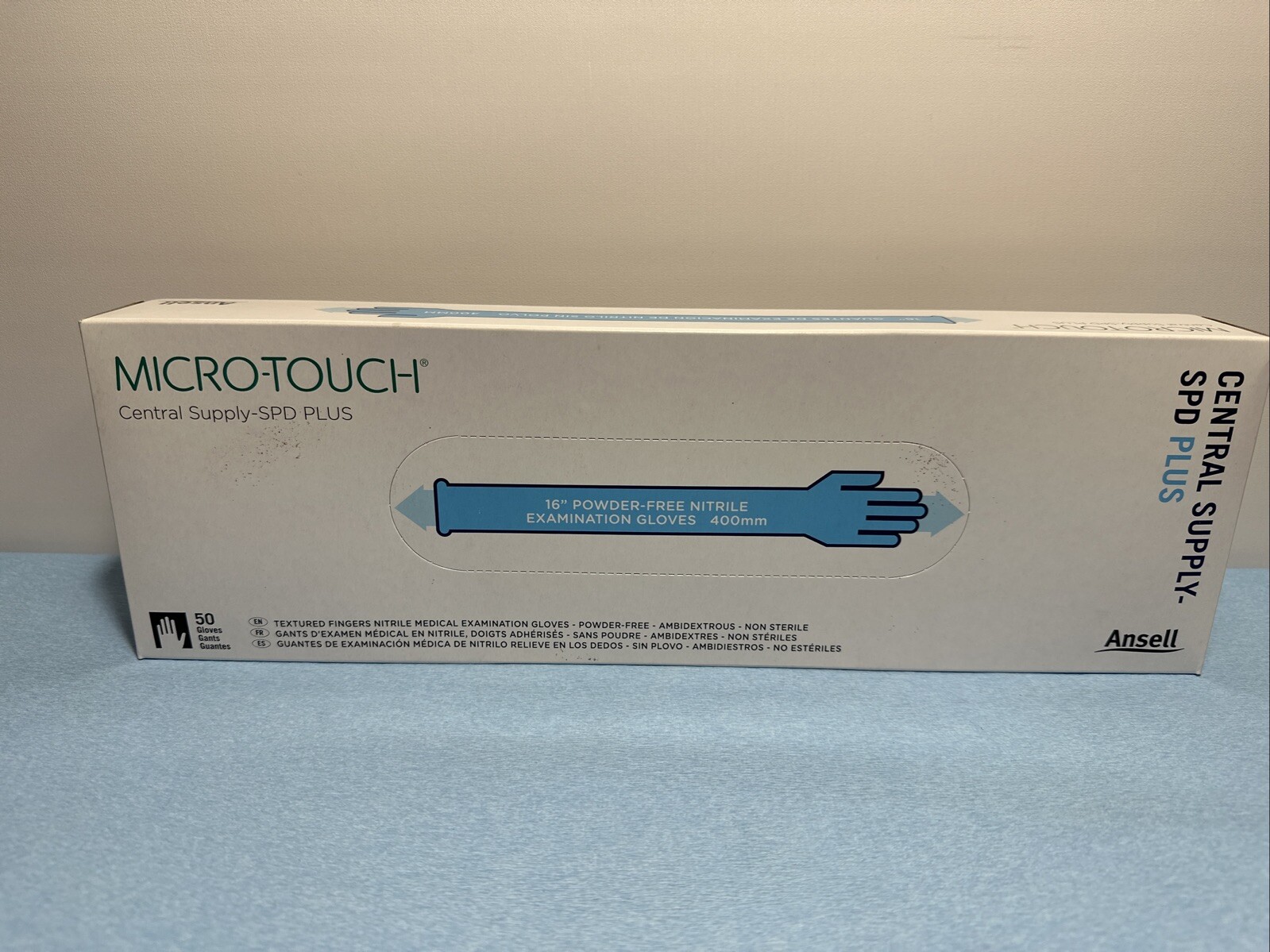 (500 Gloves)Ansell Micro-Touch Central Supply-SPD Plus 16″ Nitrile Gloves SMALL