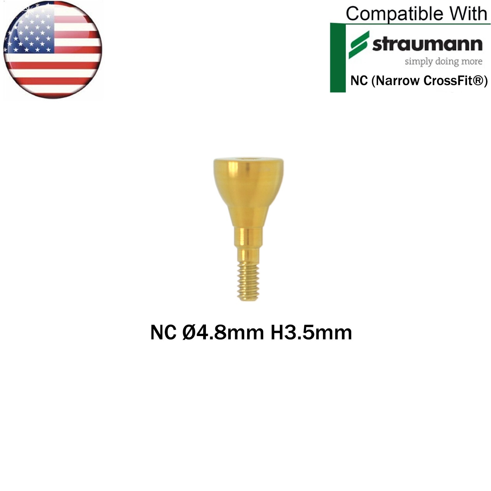 US Dental Healing Abutment Healing Closure Cap Mini Fit Straumann ITI Ø3.6/4.8mm