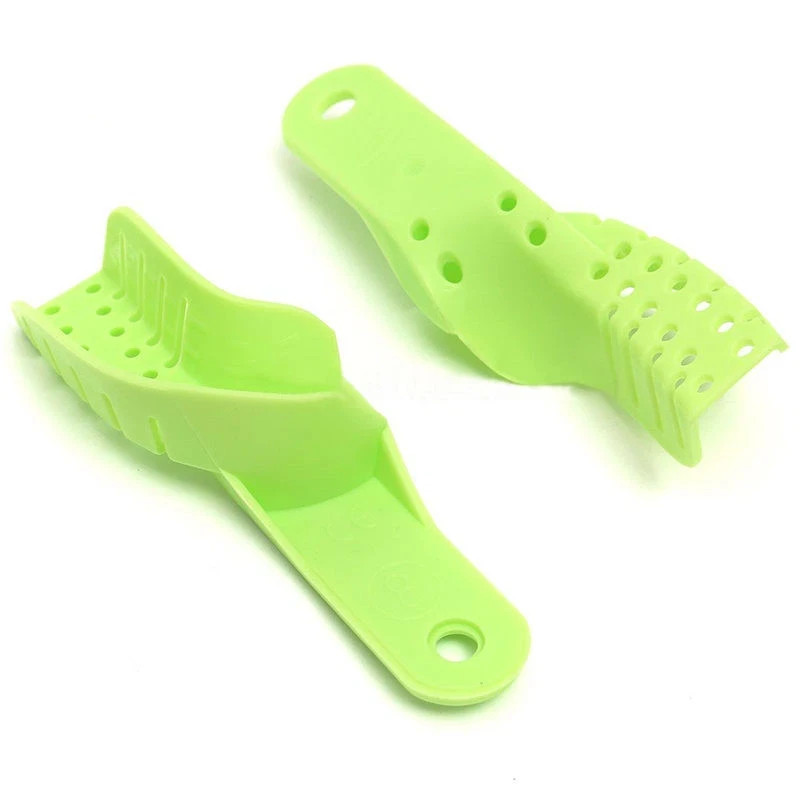 10 Pcs/Set Dental Lab Supply Impression Trays Autoclavable Green Central Denture